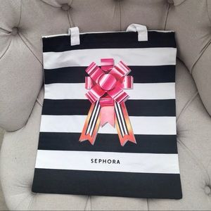 🩷 new Sephora VIB bow holiday canvas tote shopping bag